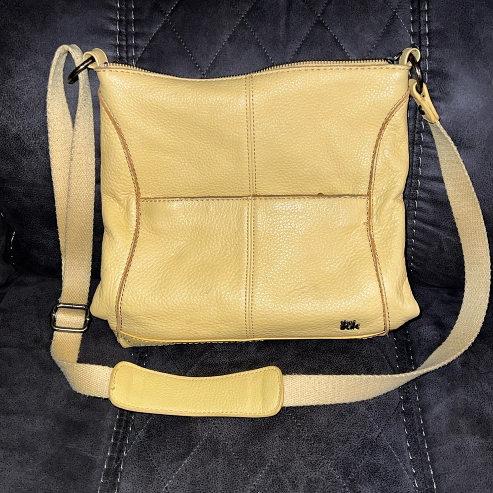 The Sak crossbody leather yellow pebbled